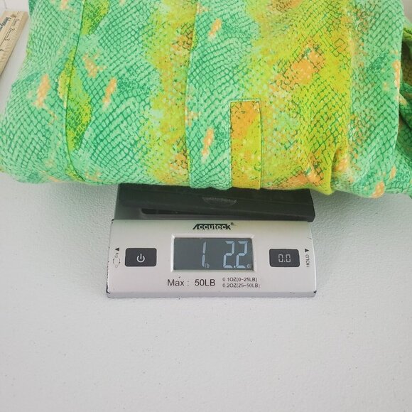 Isaac Mizrahi Live Womens Green Snakeskin Snap Front Jacket Size 1X Pockets - Picture 8 of 8